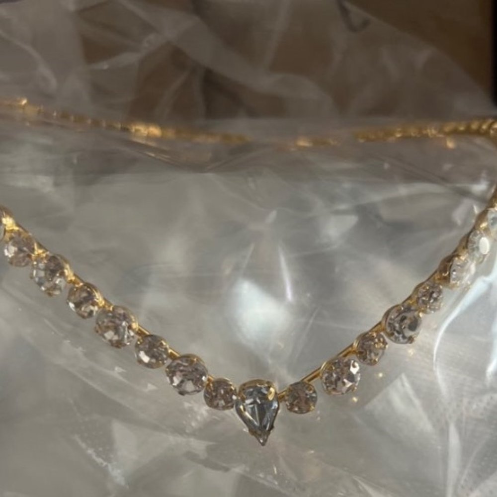 Crystal Bridal Forehead Chain Headpiece Wedding Hair Jewelry Boho Headdress - Picture 6 of 7